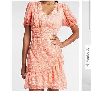 Express Printed Orange Dress